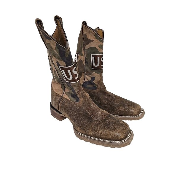 Laredo Men's 7969 Bravo USA Camo Cowboy Western Boot Square Toe Size 9D